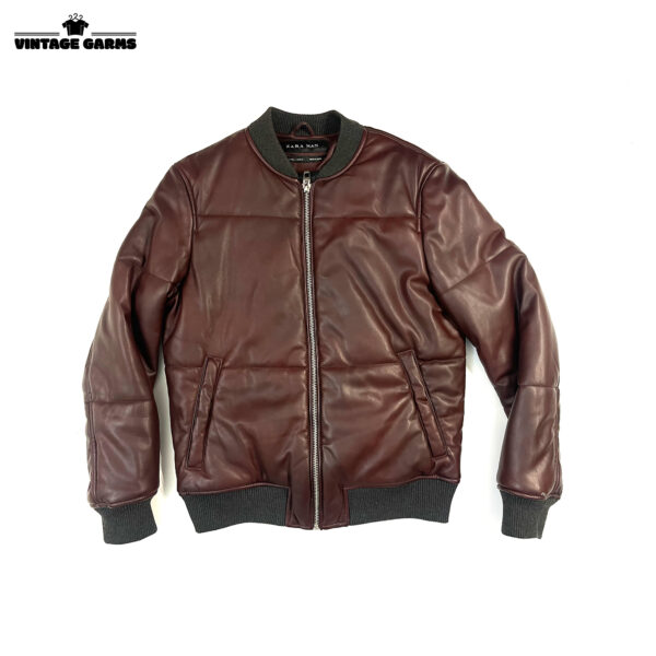 Zara Man Burgundy Bomber Jacket