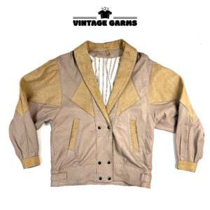 Vintage Cream Leather Jacket